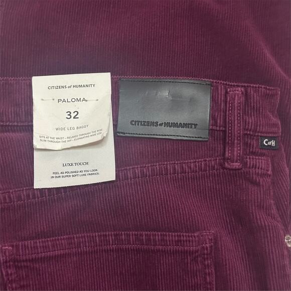 New $240 CITIZENS OF HUMANITY Paloma Corduroy Pants Wide Leg Baggy Red Hippie - Picture 8 of 13